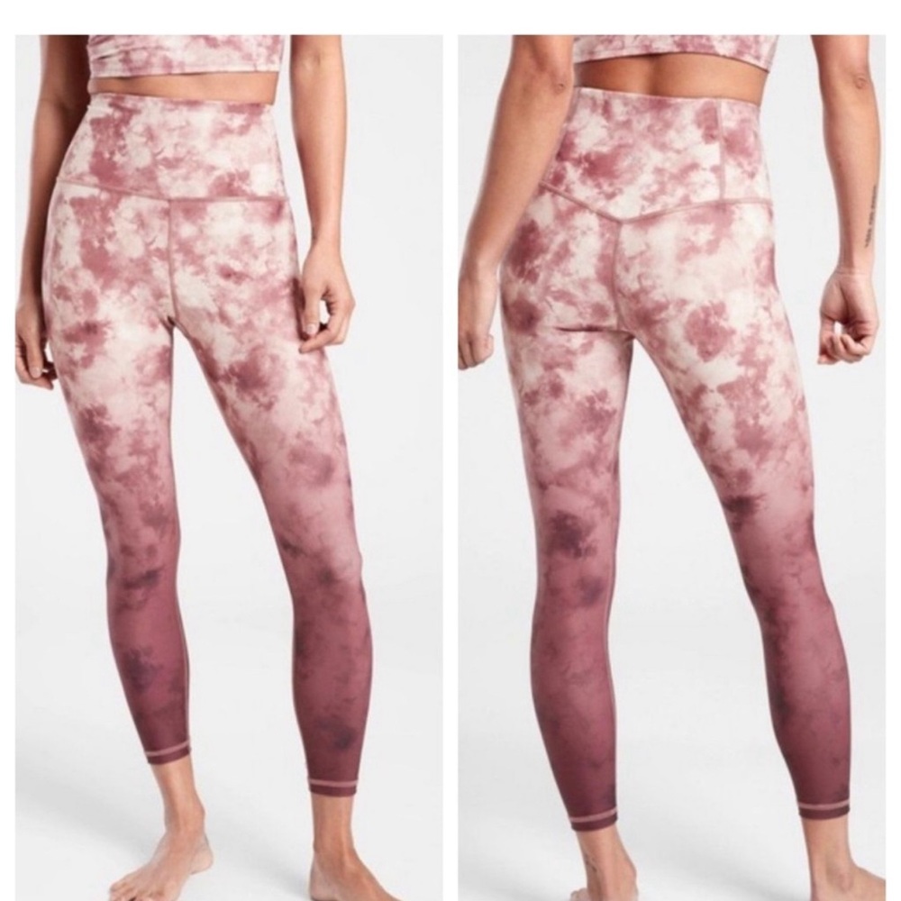 athleta pink ombre elation printed tight leggings